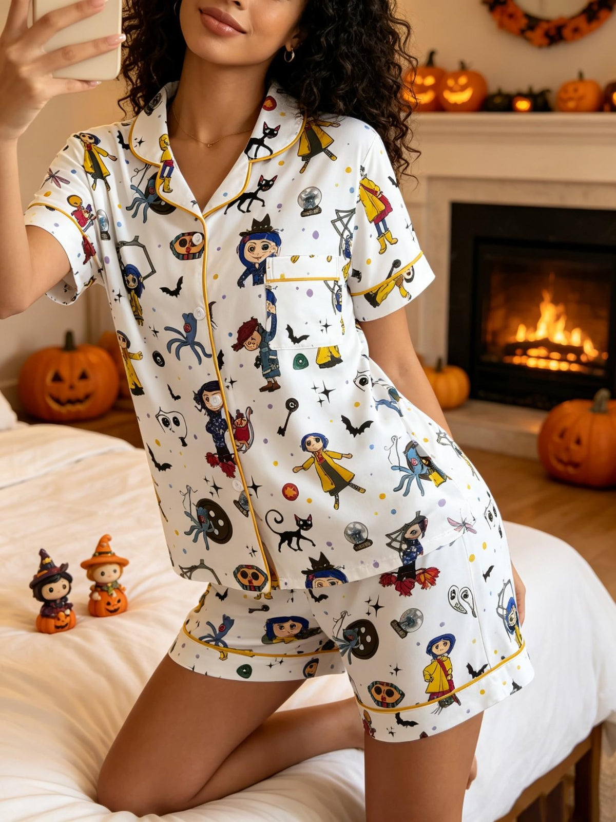 Coraline Inspired Pajama Set, Halloween Pajamas