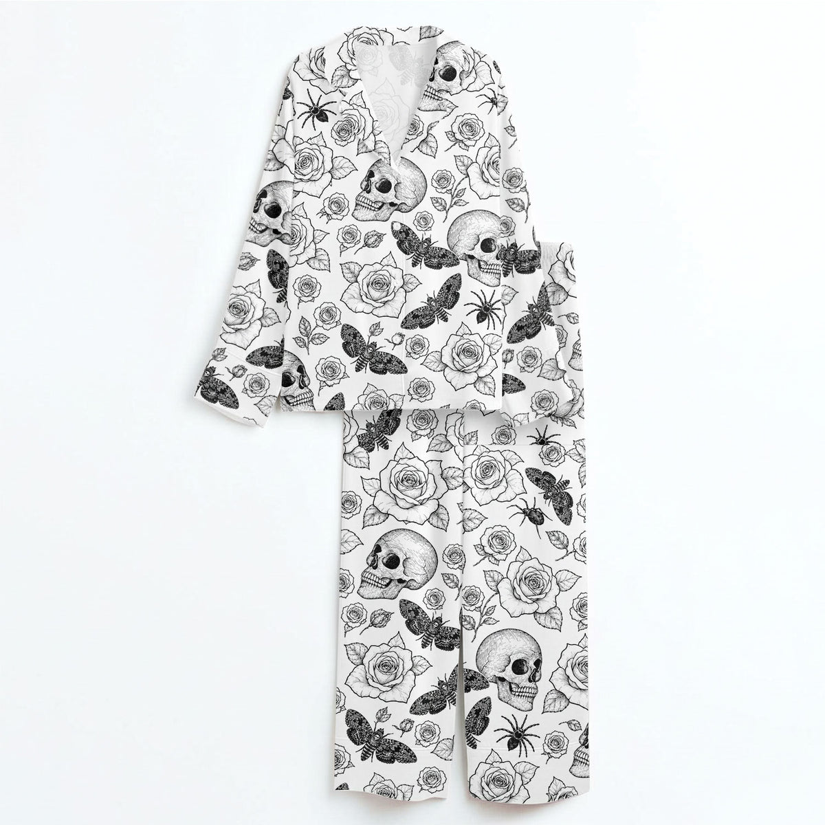 Skull and Roses Pajama Set