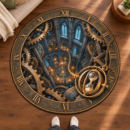 Enchanted Clockwork 3D Illusion Wizard Rug