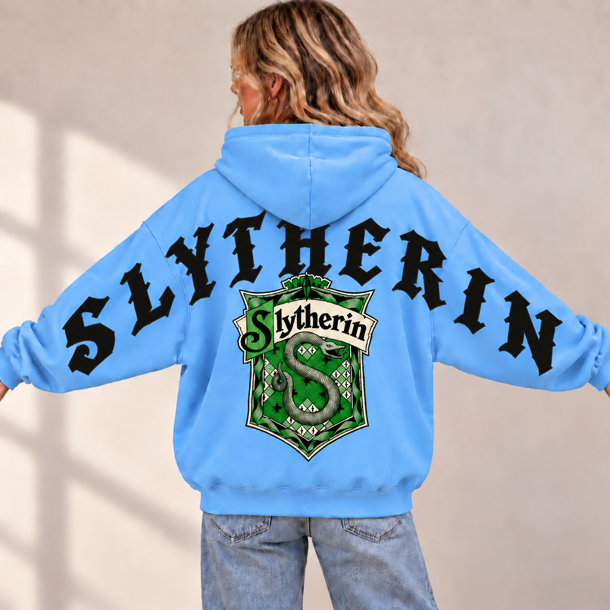 Personalized Wizard House Hoodie, Custom Name Sweatshirt Snake Crest