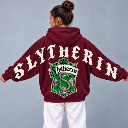 Personalized Wizard House Hoodie, Custom Name Sweatshirt Snake Crest