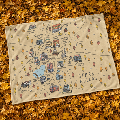 Stars Hollow Map Throw Blanket, Gilmore Girls Throw