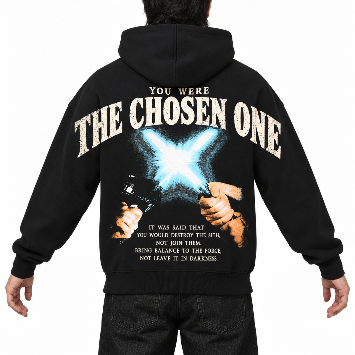 Vintage Sci-Fi Back & Sleeve Print, Star Galaxy Wars Hoodie