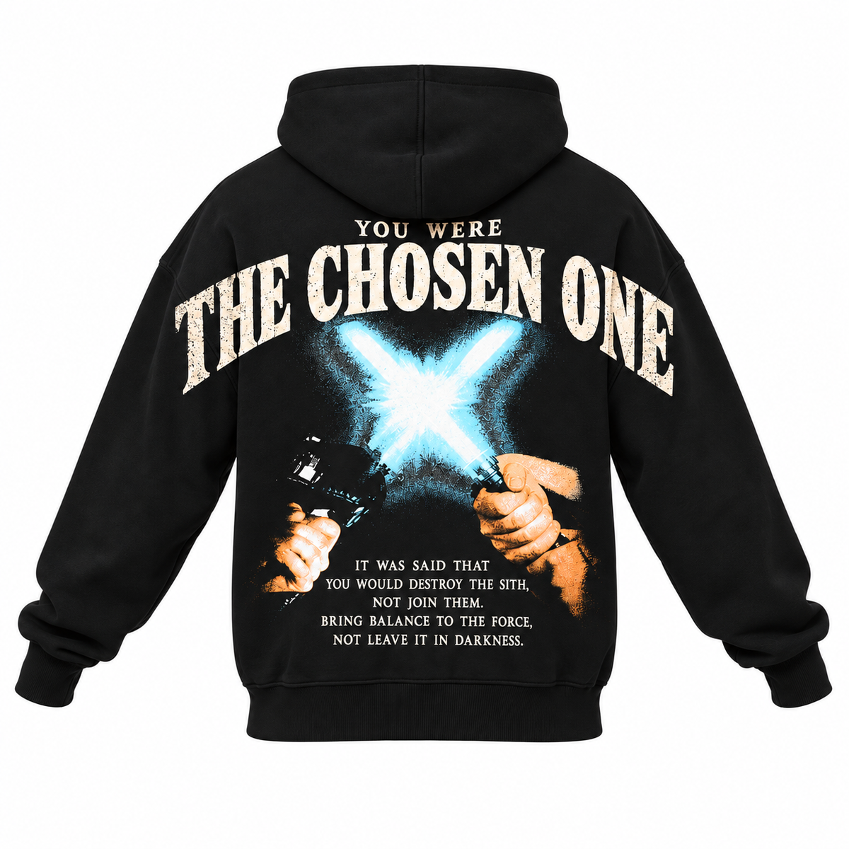 Vintage Sci-Fi Back & Sleeve Print, Star Galaxy Wars Hoodie
