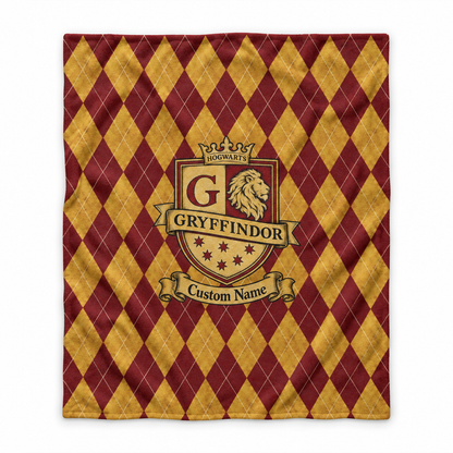 Personalized Wizard House Crests Blanket with Name