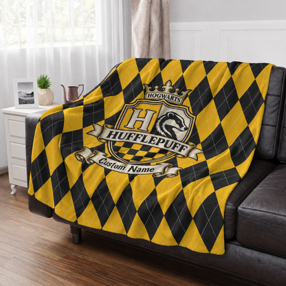 Personalized Wizard House Crests Blanket with Name