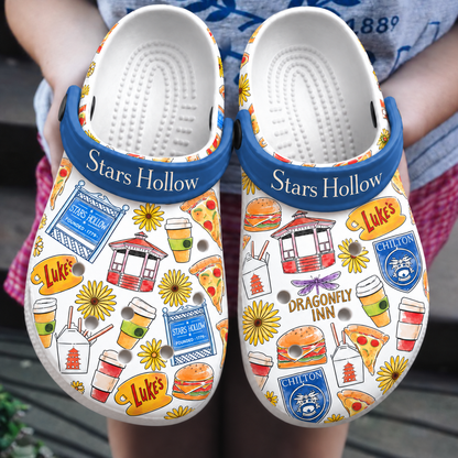 Gilmore Girls Stars Hollow Clogs, Luke’s Coffee & Daisy Print Slip-On Shoes