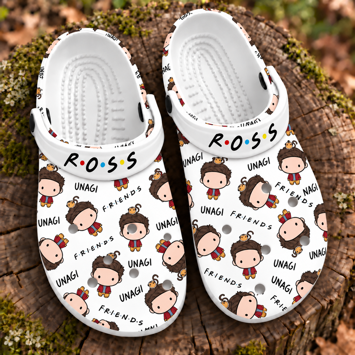 Friends Ross Geller Clogs, Unagi Quote Slip-On Shoes