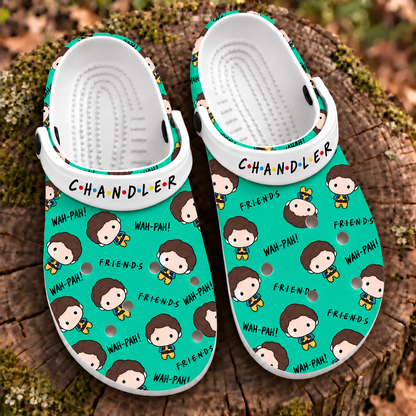 Friends Chandler Bing Clogs, Wah-Pah Quote Slip-On Shoes