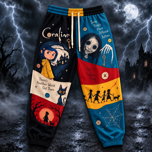 Coraline Jogger Pants, Other Mother & Black Cat Patchwork Print