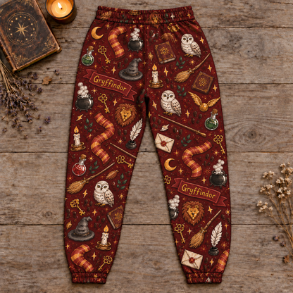 Harry Potter Gryffindor Jogger Pants, Burgundy Lounge Pants