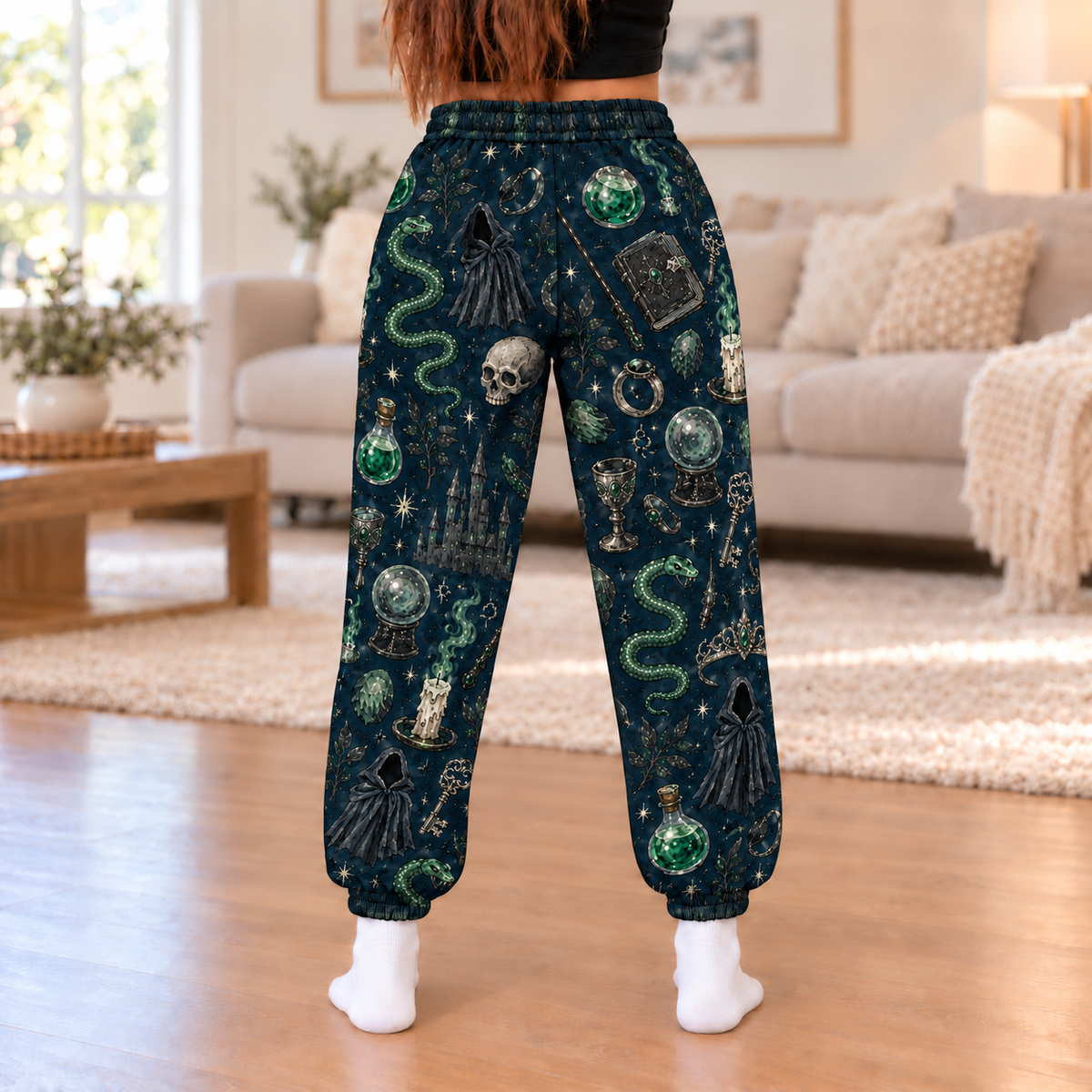 Voldermort Poison Jogger Pants, Gothic Wizard Fantasy Lounge Pants