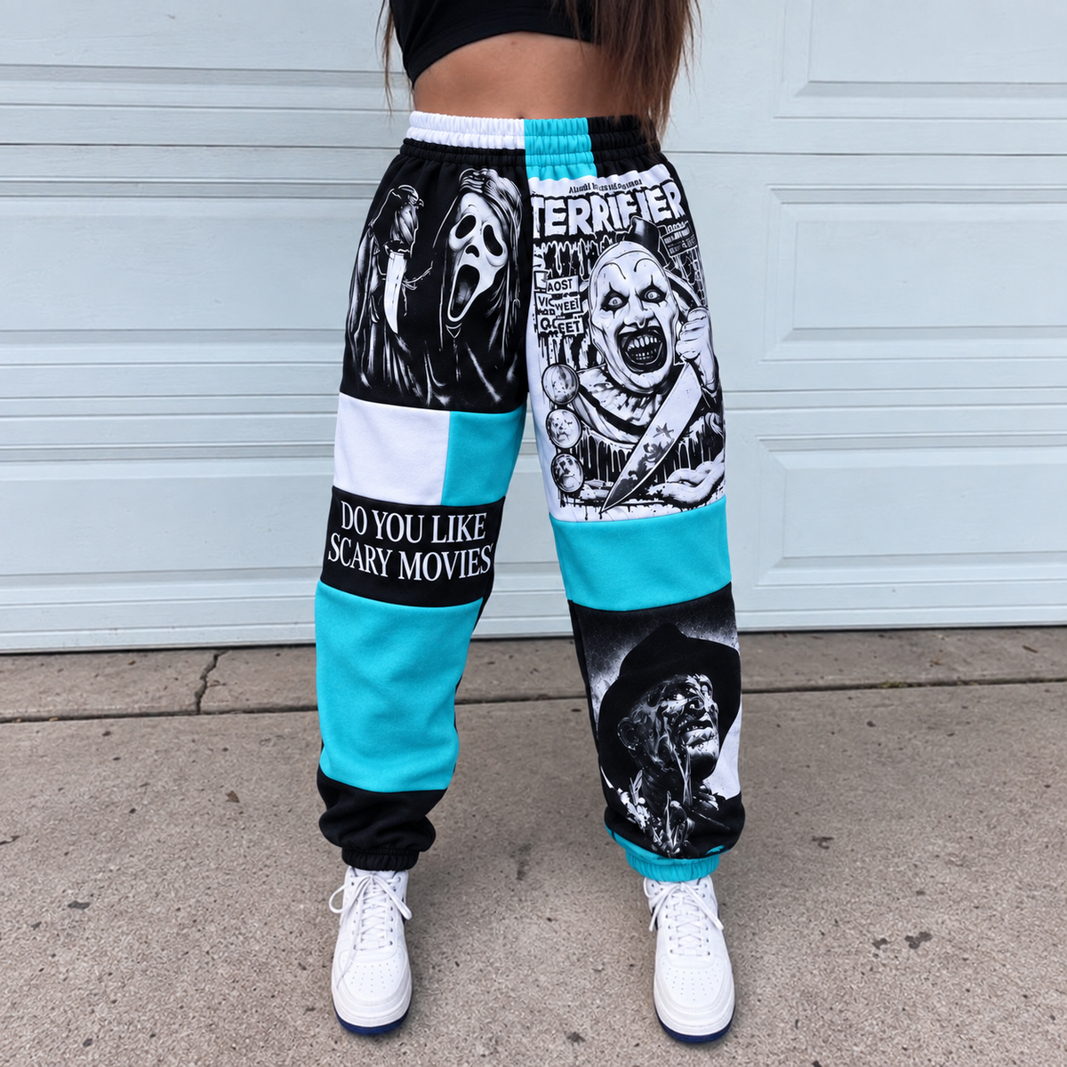 Horror Movie Jogger Pants, Ghostface, Art the Clown & Freddy Krueger Lounge Pants