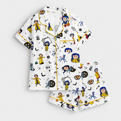 Coraline Inspired Pajama Set, Halloween Pajamas