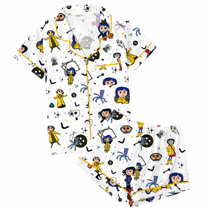 Coraline Inspired Pajama Set, Halloween Pajamas