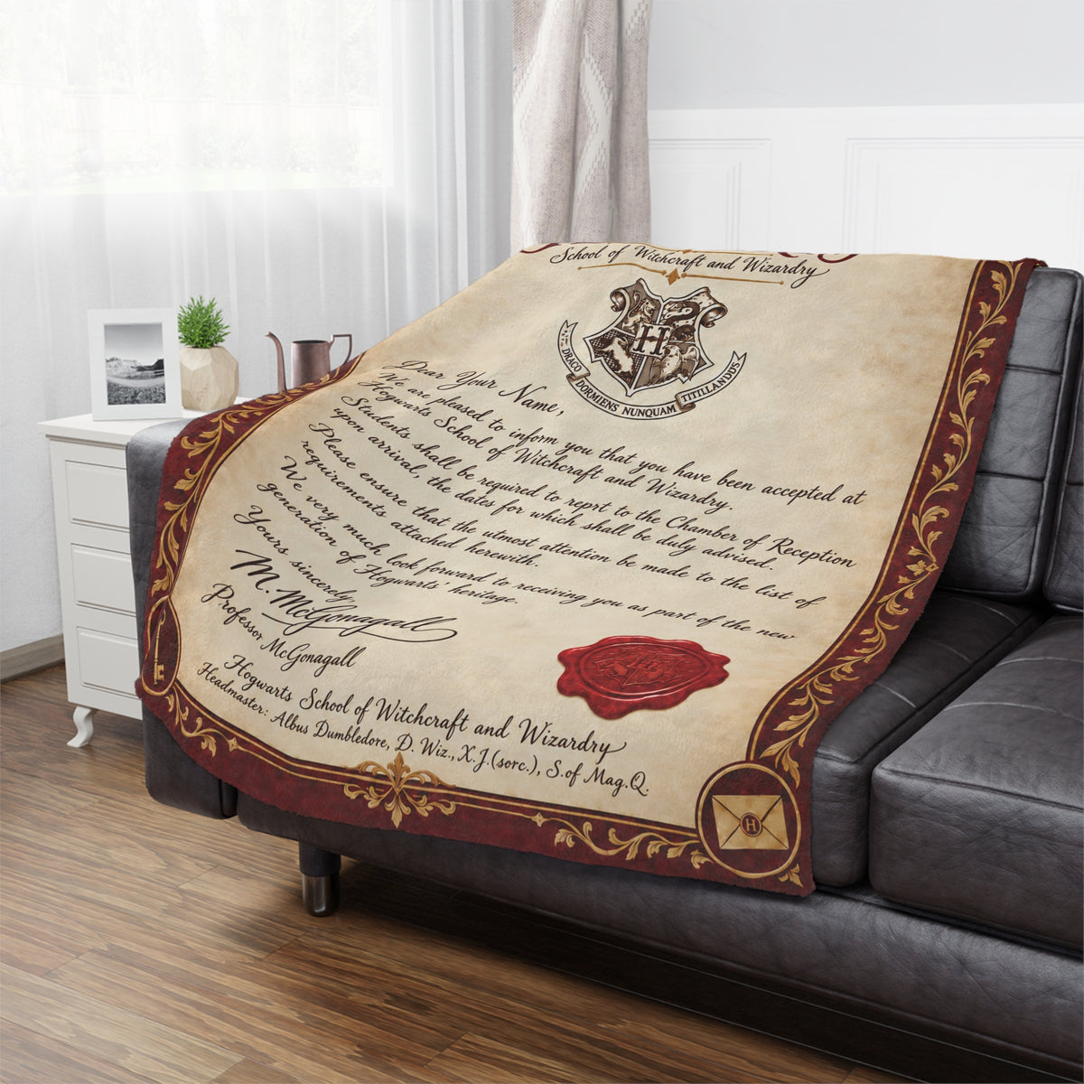 Personalized Wizard Acceptance Letter Blanket