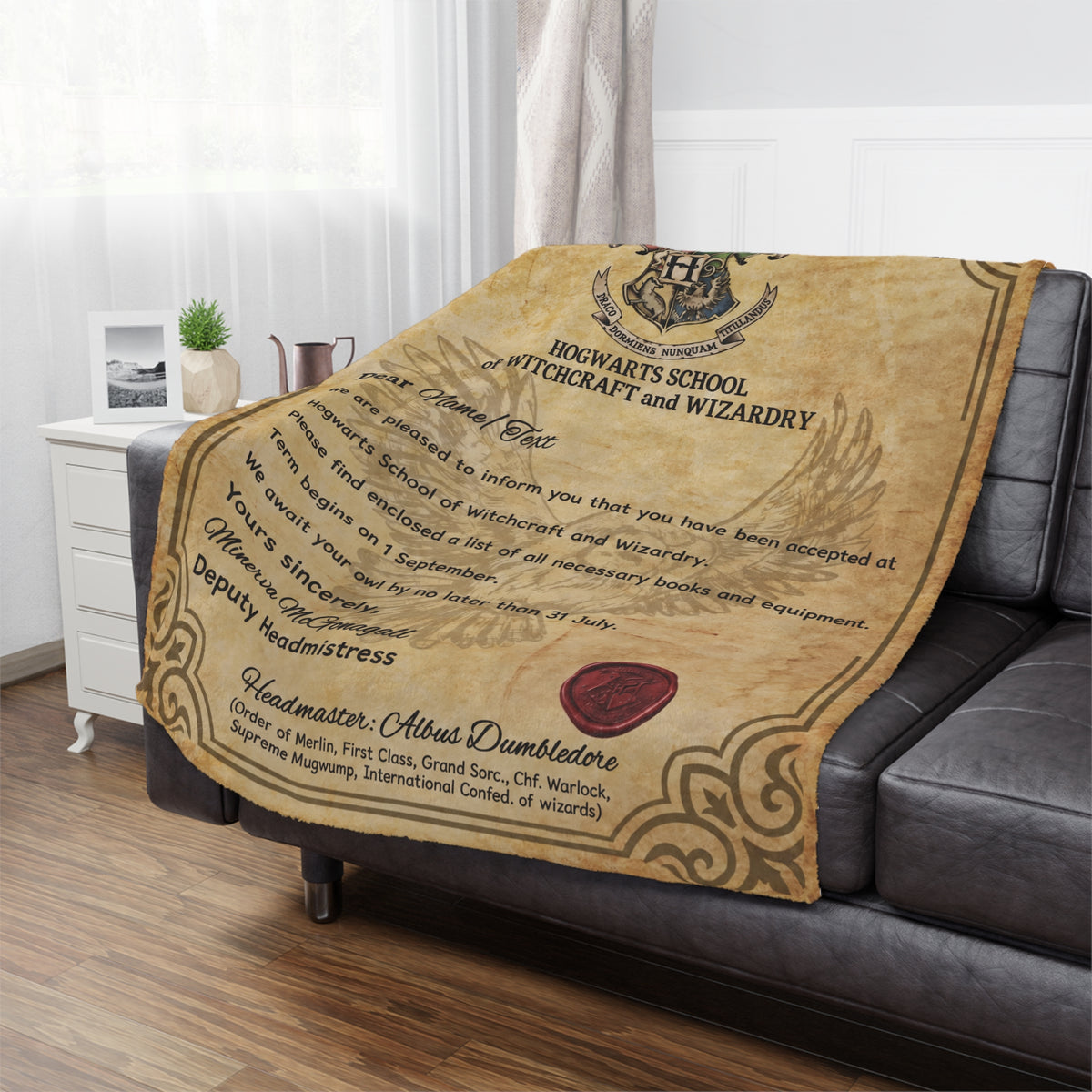 Personalized Wizard Acceptance Letter Throw Blanket