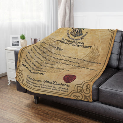 Personalized Wizard Acceptance Letter Throw Blanket
