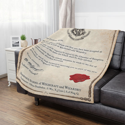 Personalized Wizard Acceptance Letter Blanket