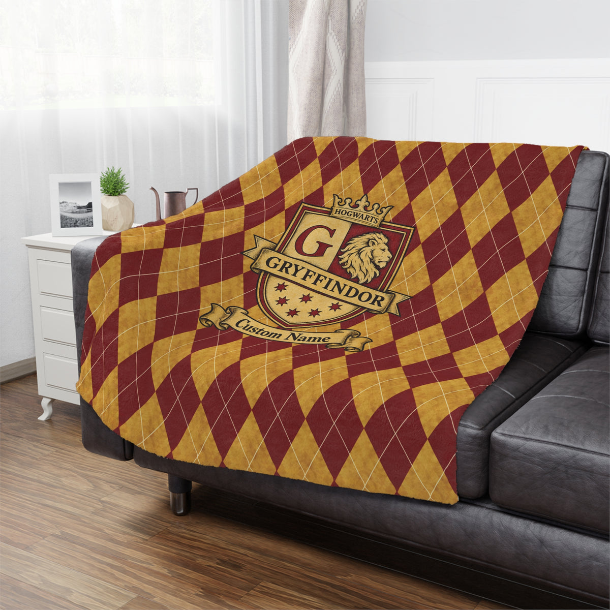 Personalized Wizard House Crests Blanket with Name
