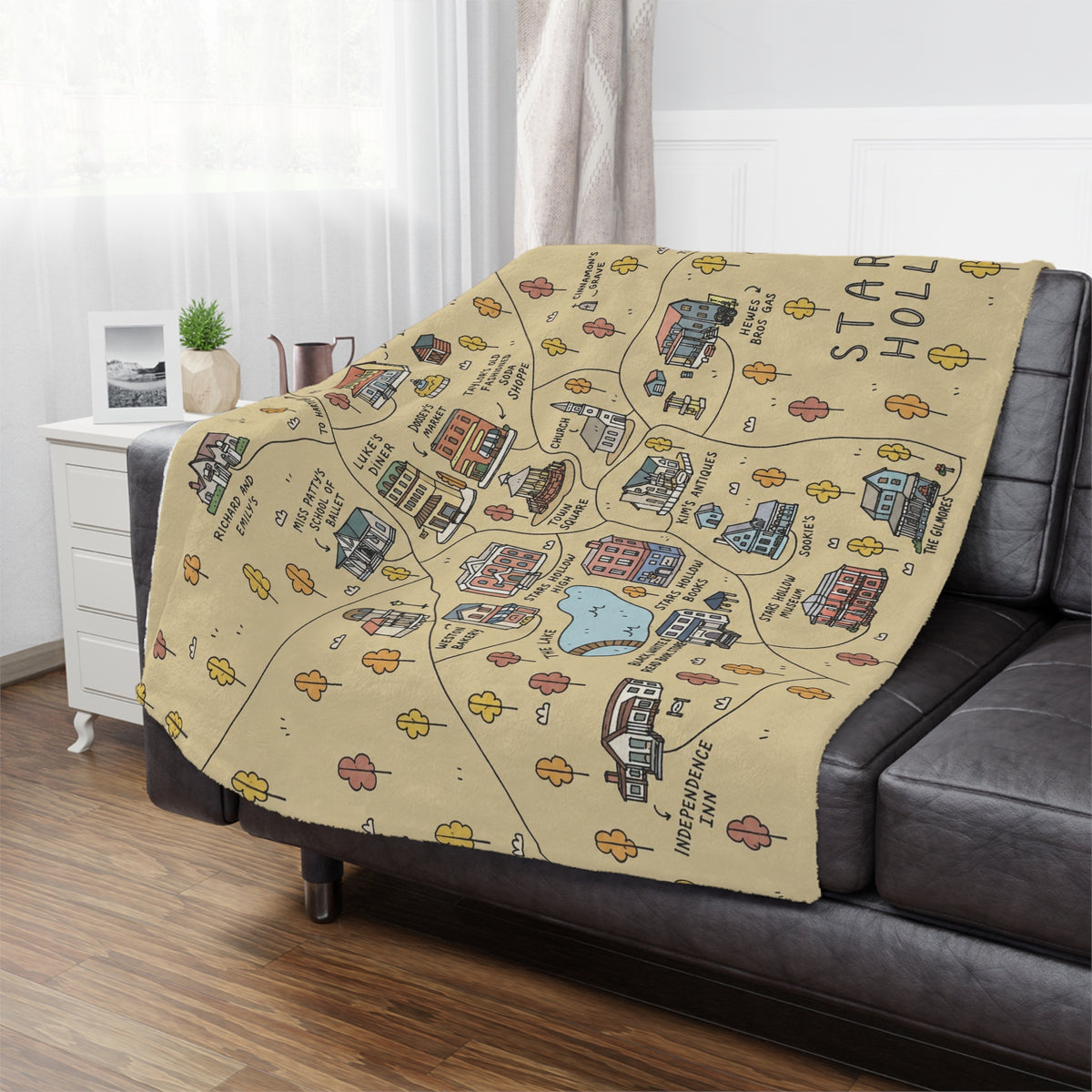 Stars Hollow Map Throw Blanket, Gilmore Girls Throw