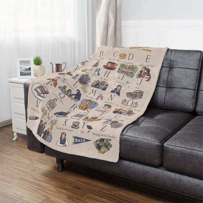Stars Hollow Map Throw Blanket, Gilmore Girls Alphabet Throw