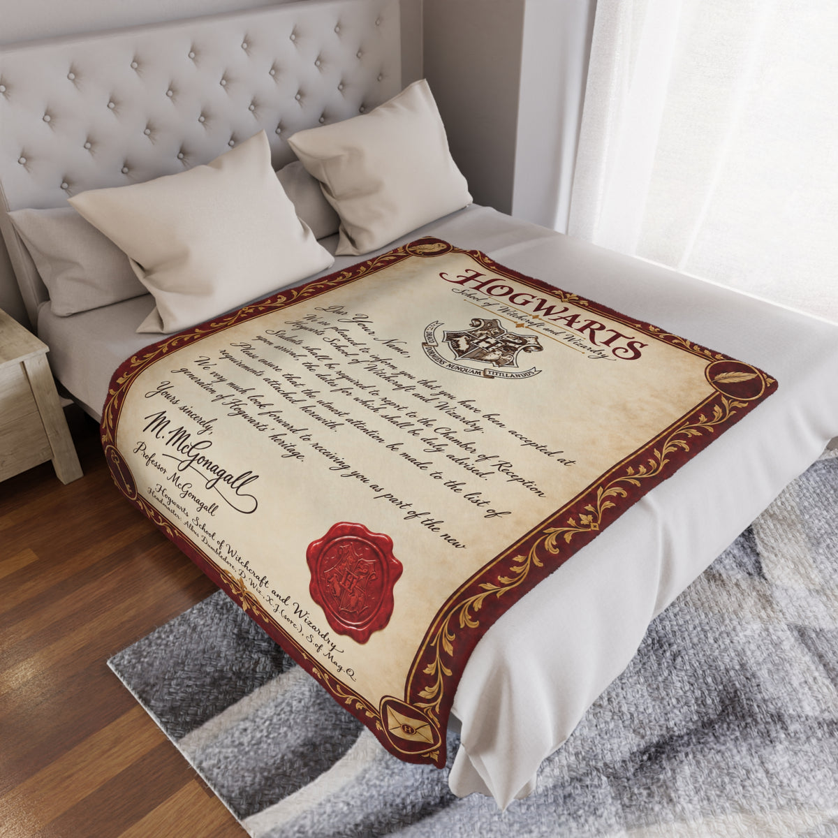 Personalized Wizard Acceptance Letter Blanket