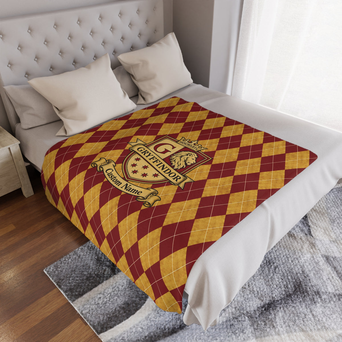 Personalized Wizard House Crests Blanket with Name