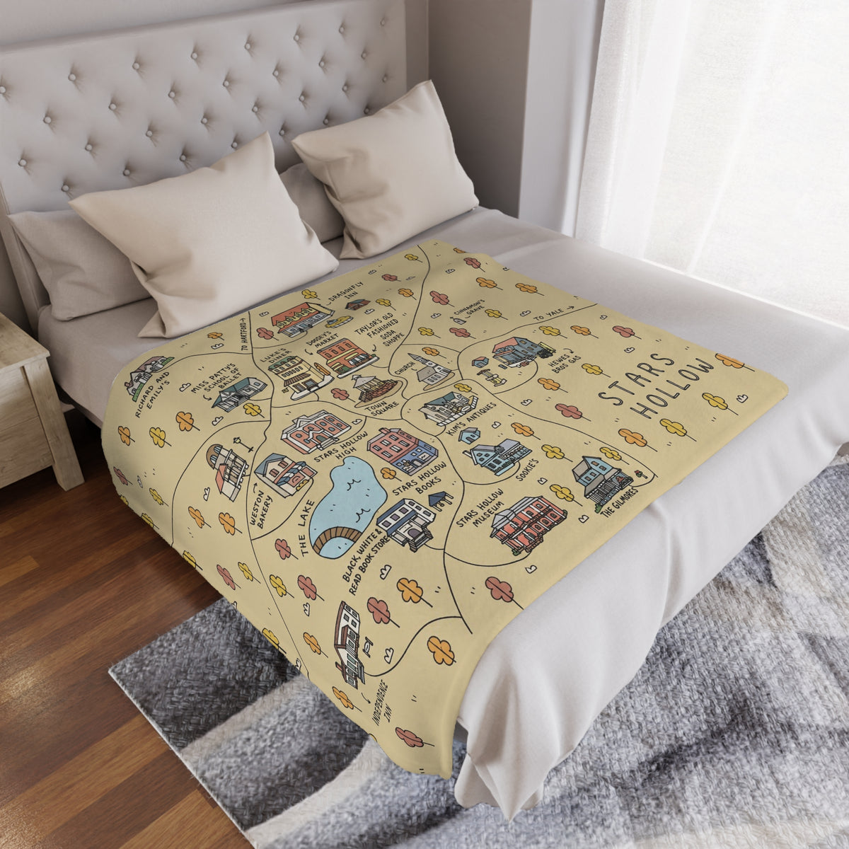 Stars Hollow Map Throw Blanket, Gilmore Girls Throw