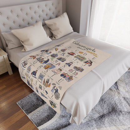 Stars Hollow Map Throw Blanket, Gilmore Girls Alphabet Throw