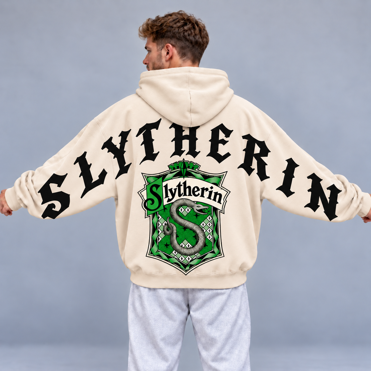 Personalized Wizard House Hoodie, Custom Name Sweatshirt Snake Crest