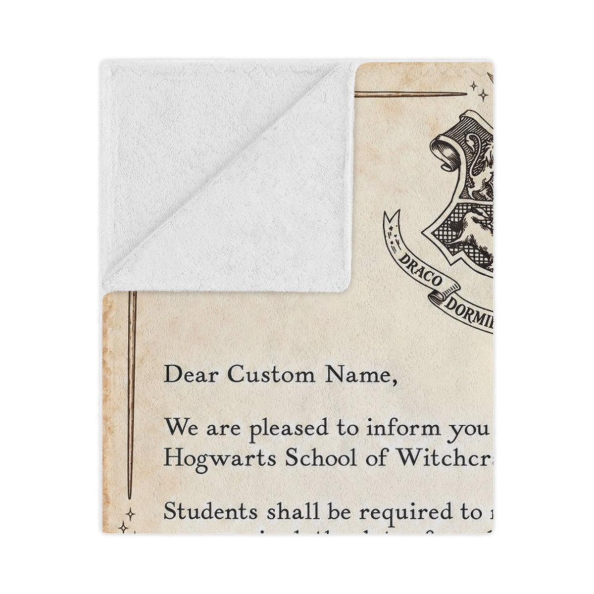 Personalized Wizard Acceptance Letter Blanket