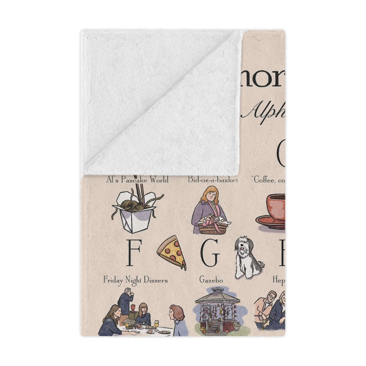 Stars Hollow Map Throw Blanket, Gilmore Girls Alphabet Throw