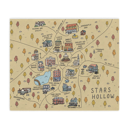 Stars Hollow Map Throw Blanket, Gilmore Girls Throw