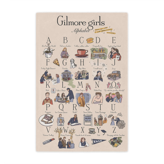 Stars Hollow Map Throw Blanket, Gilmore Girls Alphabet Throw