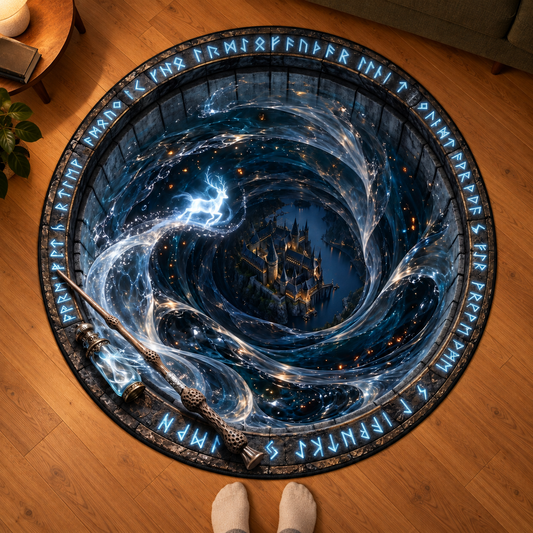 Enchanted Memory Portal 3D Illusion Round Rug