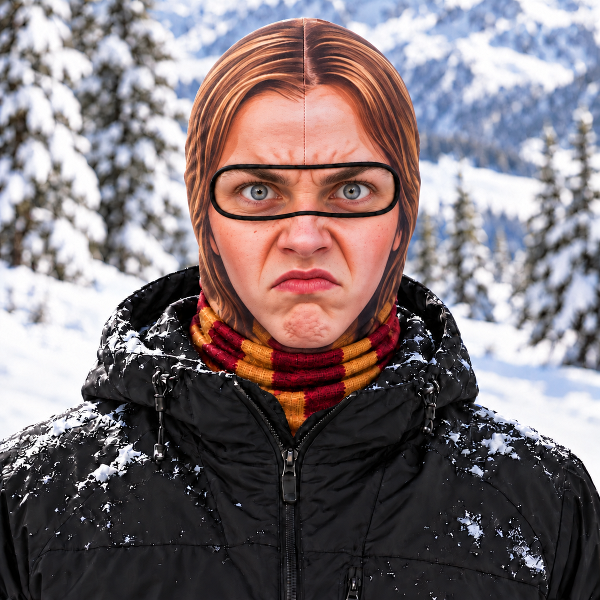 Funny Hermy Ski Mask, Winter Face Cover for Skiing and Snowboarding