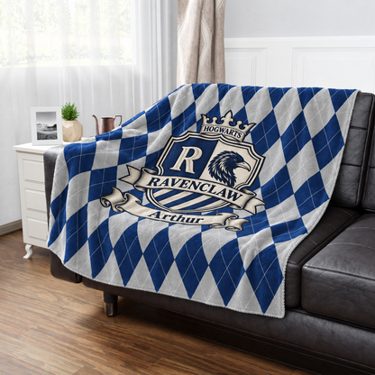 Personalized Wizard House Crests Blanket with Name