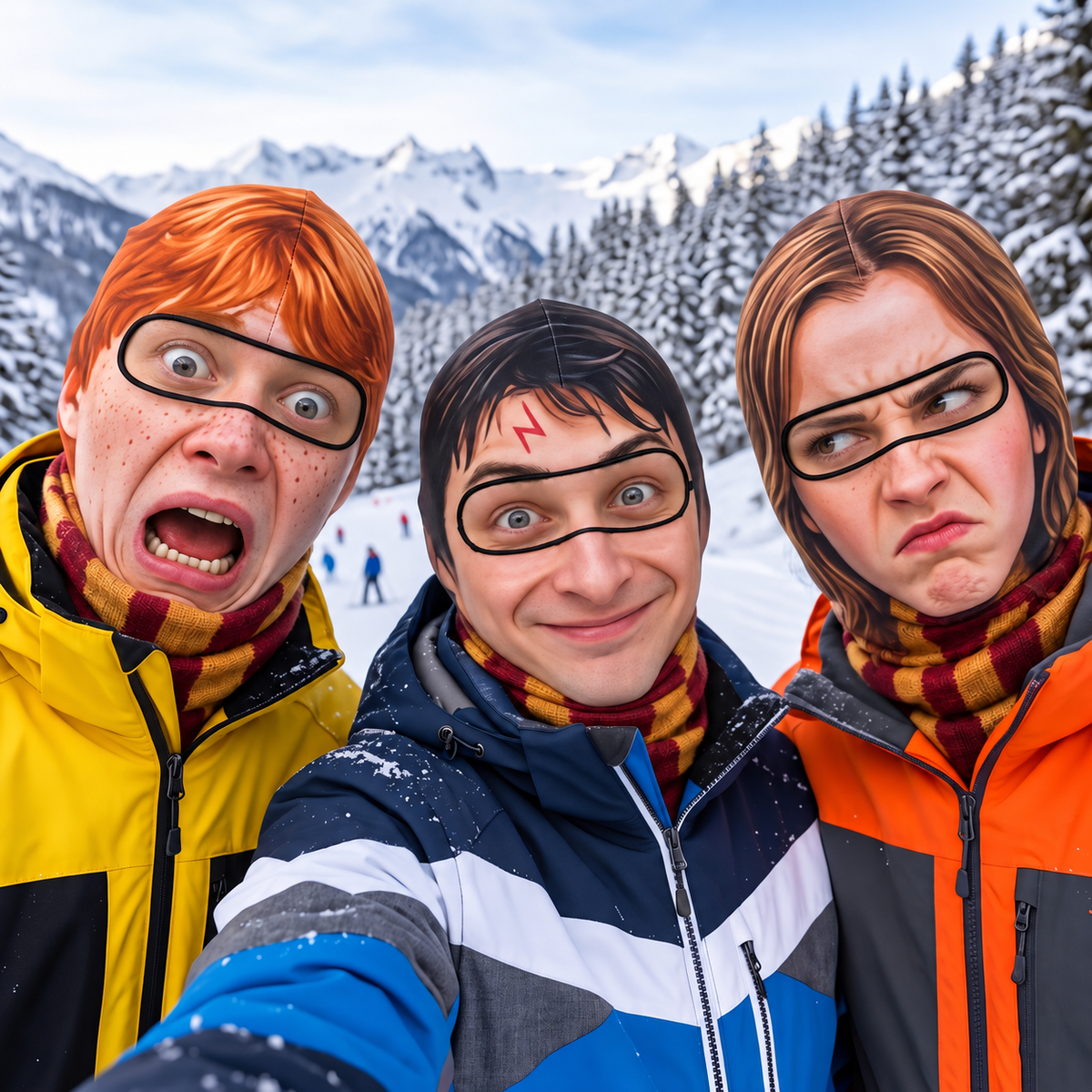 Funny Wizard School Ski Mask, Winter Face Cover for Skiing and Snowboarding