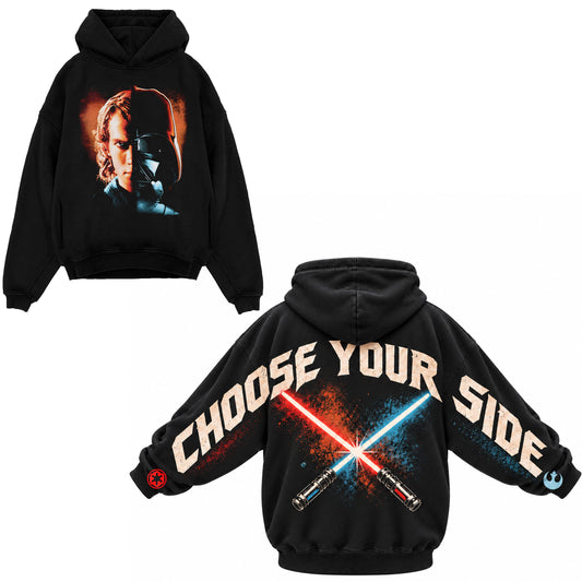 Vintage Sci-Fi Back & Sleeve Print, Star Galaxy Wars Hoodie