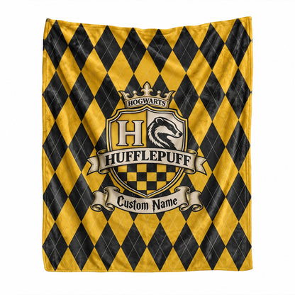 Personalized Wizard House Crests Blanket with Name