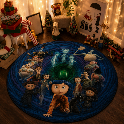 Coraline 3D Quilted Rug, Halloween Party Decor Floor Mat