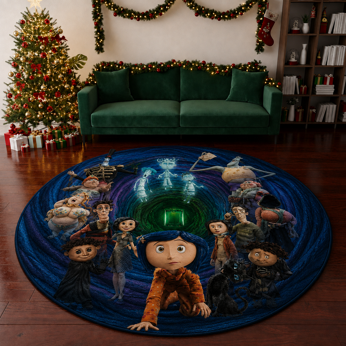 Coraline 3D Quilted Rug, Halloween Party Decor Floor Mat