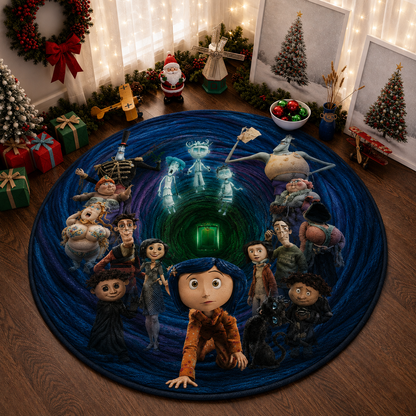 Coraline 3D Quilted Rug, Halloween Party Decor Floor Mat