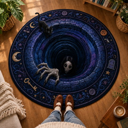 Coraline 3D Quilted Rug, Halloween Party Decor Floor Mat