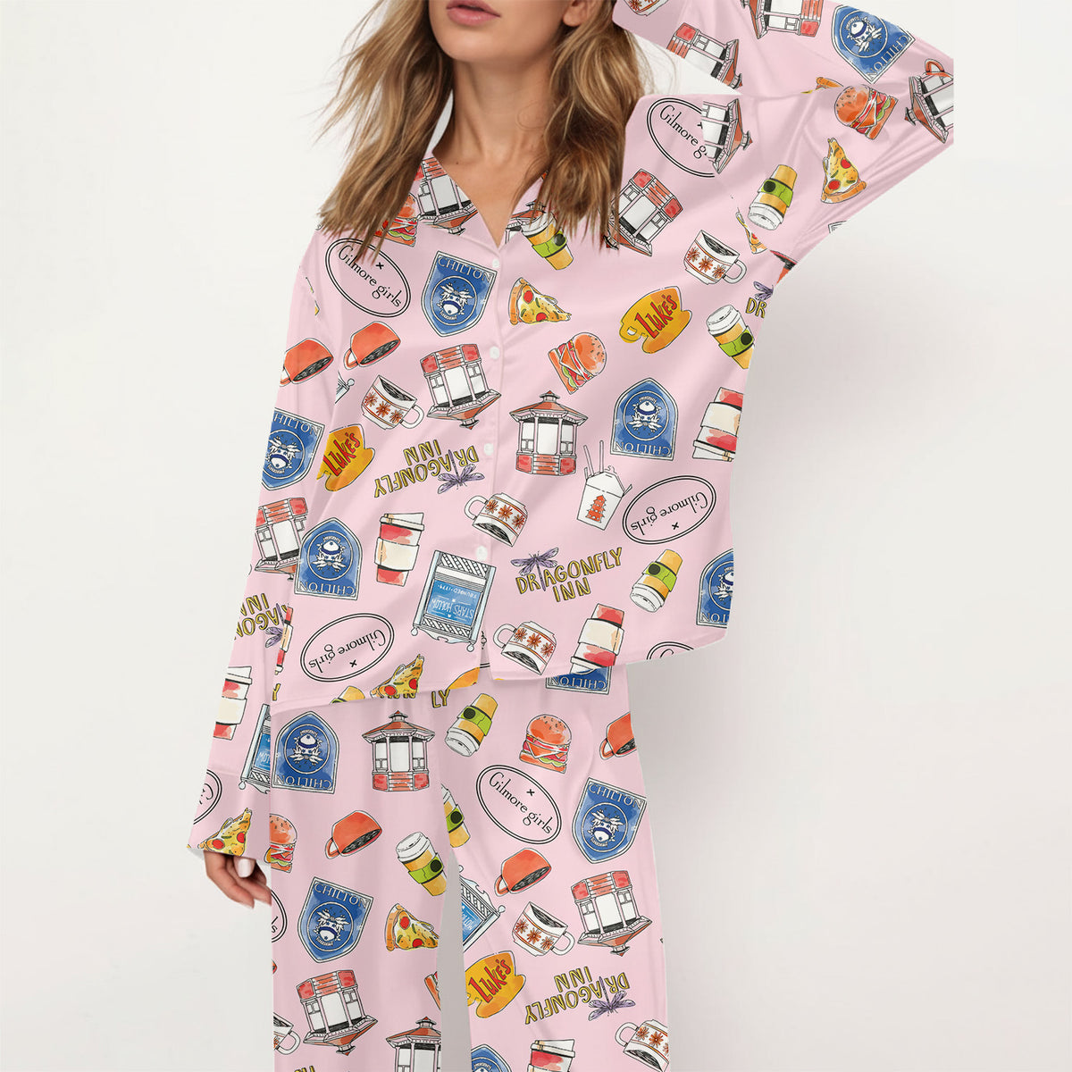 Gilmore Girls Pajamas Set, Women's Pajama Set in Stars Hollow