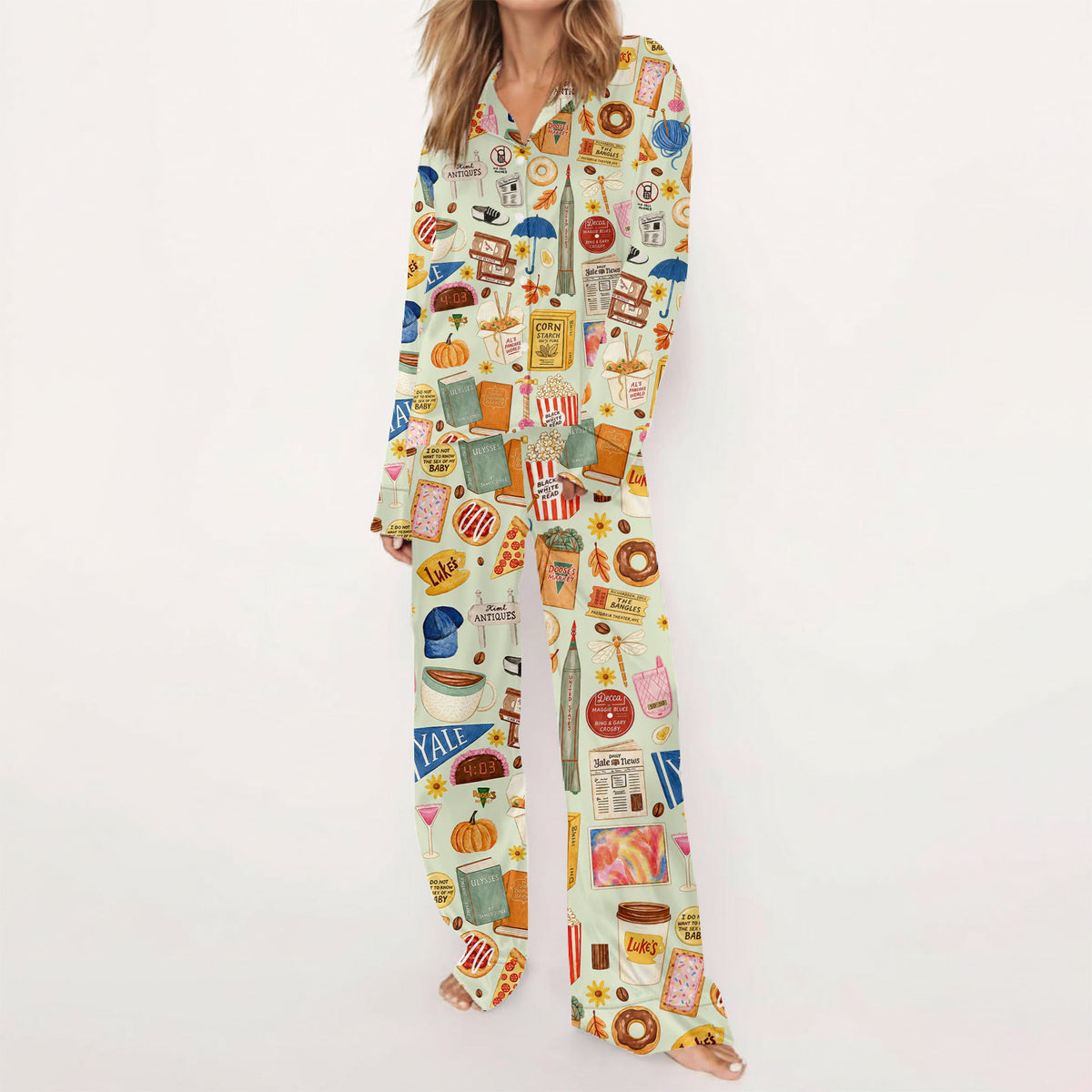 Gilmore Girls Pajamas Set, Women's Pajama Set in Stars Hollow