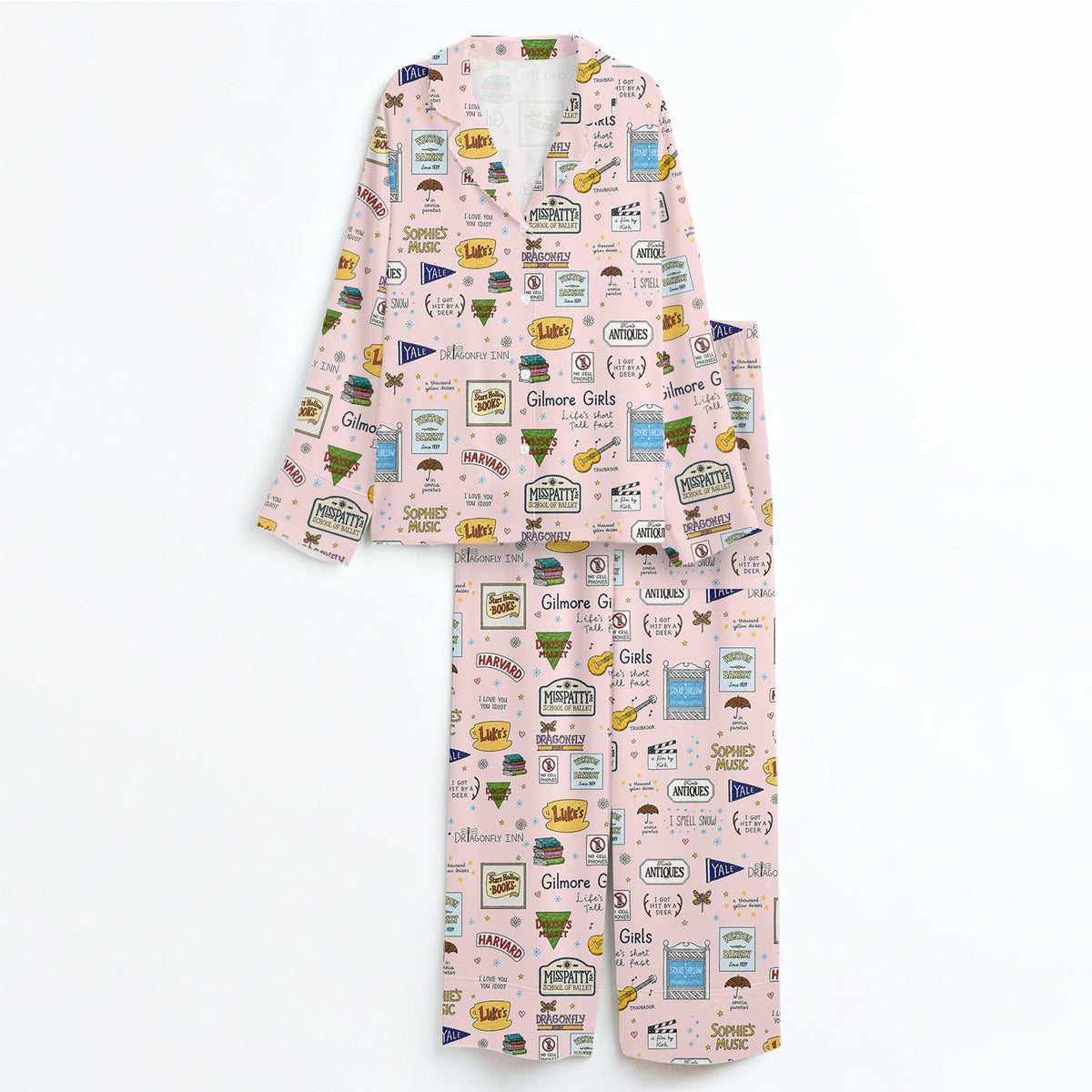 Gilmore Girls Pajamas Set, Women's Pajama Set in Stars Hollow TV Show Merch