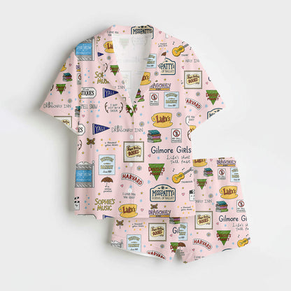 Gilmore Girls Pajamas Set, Women's Pajama Set in Stars Hollow TV Show Merch