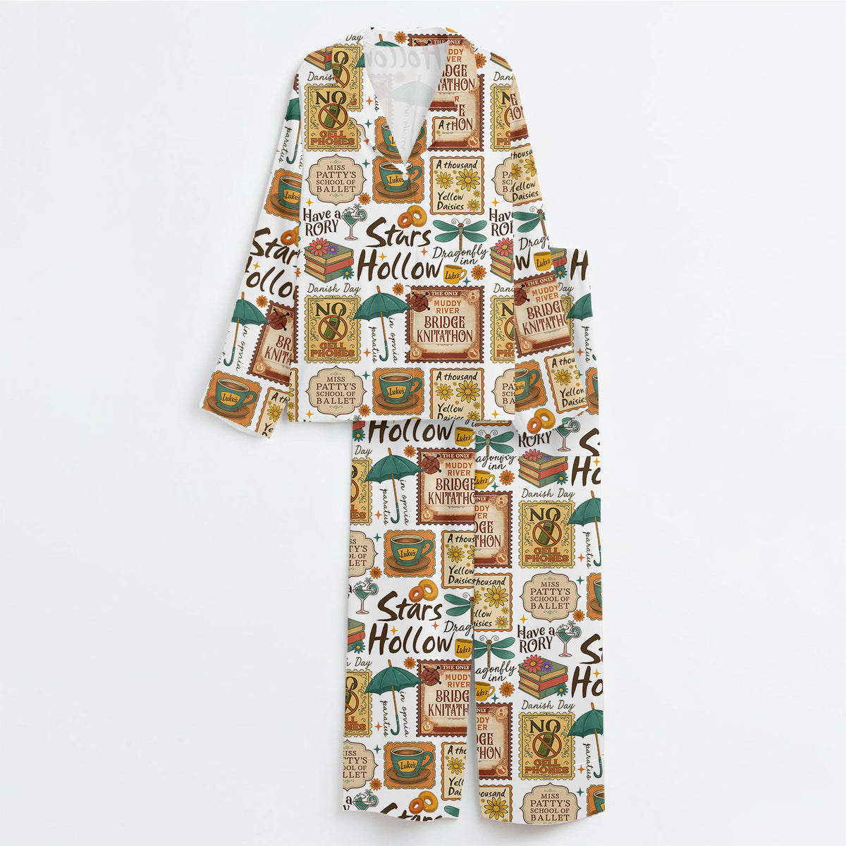 Gilmore Girls Pajamas Set, Women's Pajama Set in Stars Hollow